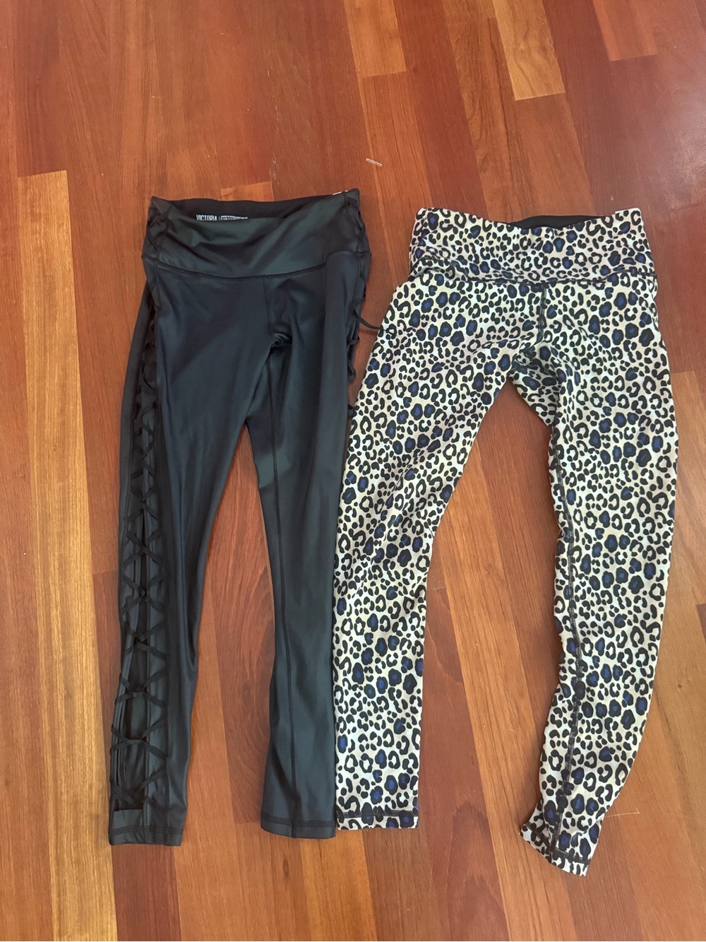 VS Black Crisscross Leggings & Leopard Print Leggings